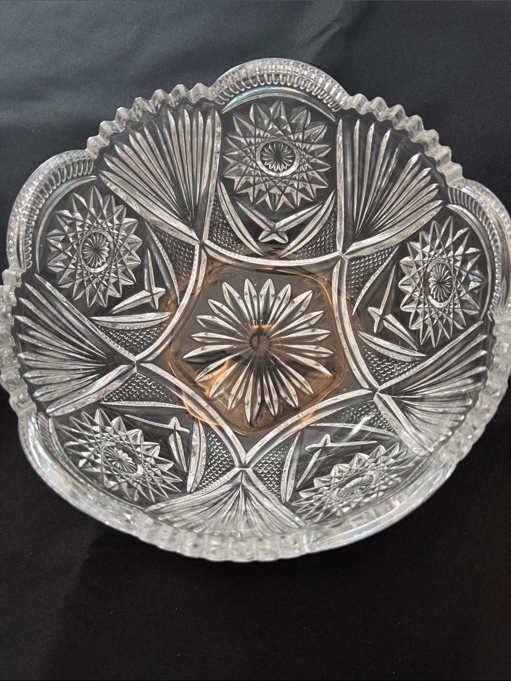 Cut Crystal Decorative Bowl - Cut Starburst Design